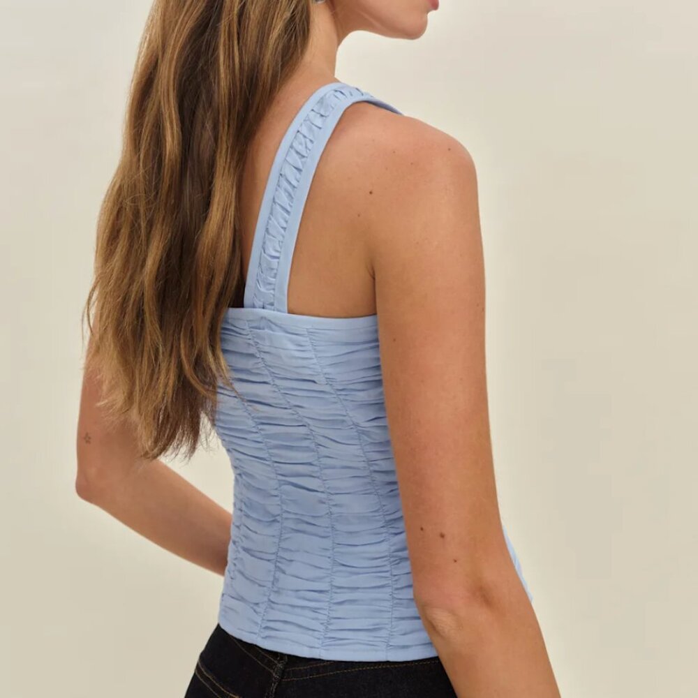 Reformation Archer Top Blue - Size 0 - Picture 3 of 3